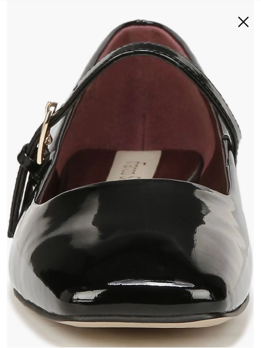 Franco Sarto Tinsley Square Toe Black Patent Mary Jane Flats - Picture 5 of 10